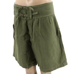 (+)People Women's Olive Green Canvas Shorts w/ Slide Buckle - Retail $370 - NWT